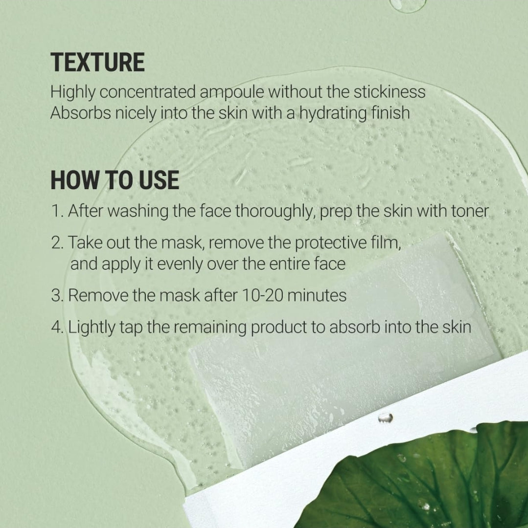 ROVECTIN Lotus Sheet Mask - Calming / Sensitive Packed with Lotus Flower Extract For Soothing and Long Lasting Hydration - 1 Mask