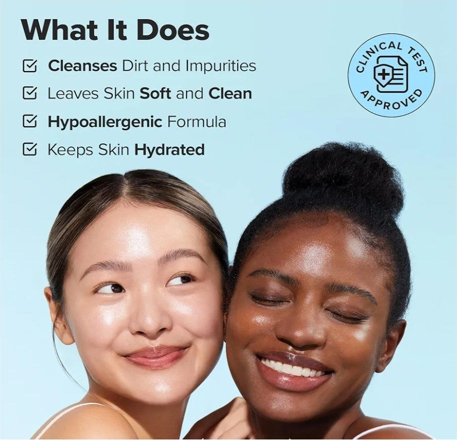 I DEW CARE Cuidado de la Piel - Hydra Vibes - Set de 3 piezas + 1 Diadema de Gato Gratis - Limpiador, suero y humectante con ácido hialurónico de diferente peso molecular