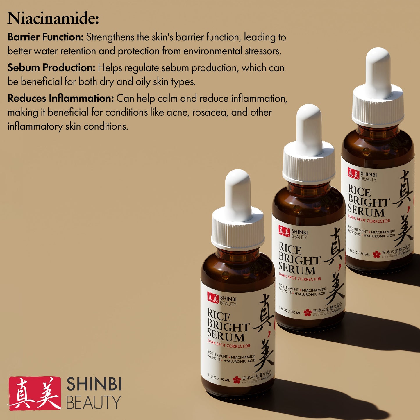 Suero iluminador de arroz Shinbi Beauty