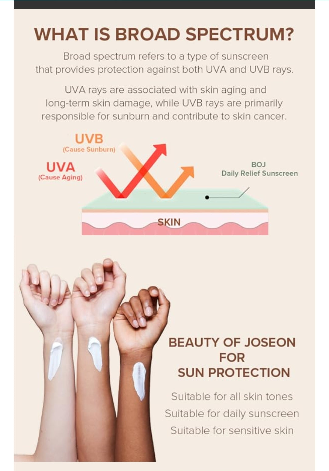 Protector solar orgánico coreano Beauty of Joseon Relief Sun con FPS 50+, arroz PA++++ y probióticos - Protector solar coreano