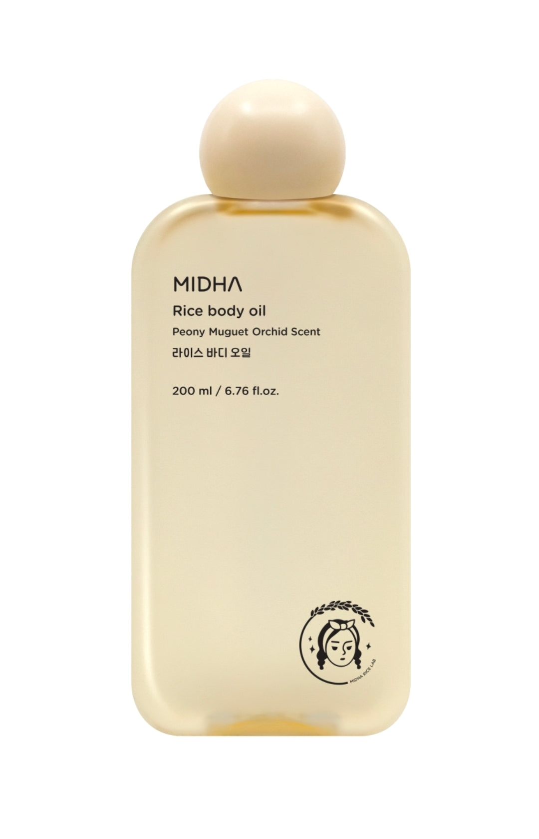 MIDHA Rice Body Oil Peony Muguet Orchid Scent - Deeply moisturizes & protects the skin