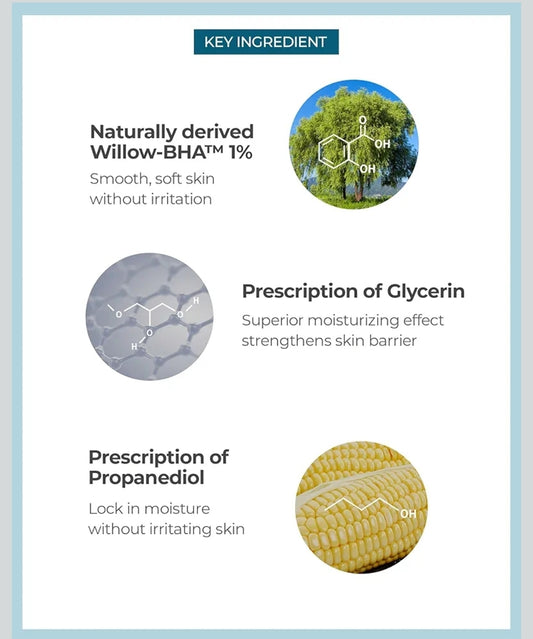 Be the Skin BHA+ Toner Pore Zero Daily Exfoliating Toner - Willow BHA Pore Refining for Acne Prone Skin - Salicylic Acid for Pores and Sebum