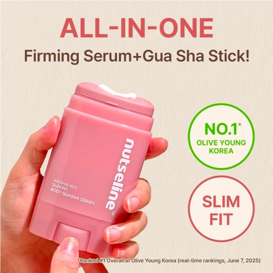 Nutseline Slim Fit Gua Sha Serum – Korean Beauty Firming & Contouring Body Serum with Aromatherapy & Nut Extracts – Lightweight Lotion Texture for Sculpted Skin from Jawline to Calves