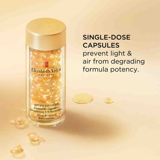 Elizabeth Arden Advanced Light Ceramide Capsules Strengthening & Refining Serum - Strengthen skin's barrier, visibly reduce the appearance of pores, restore a balanced and radiant complexion - 60 Capsules