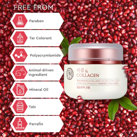 The Face Shop Pomegranate & Collagen Volume Lifting Cream - Lifting and Volumizing, Reduced Wrinkles, Brighter Skin