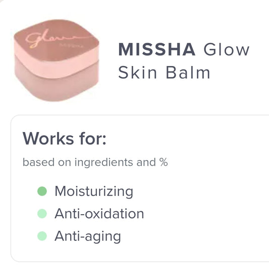 Bálsamo para piel Missha Glow: repone la hidratación durante todo el día y mantiene la piel suave, radiante y flexible.