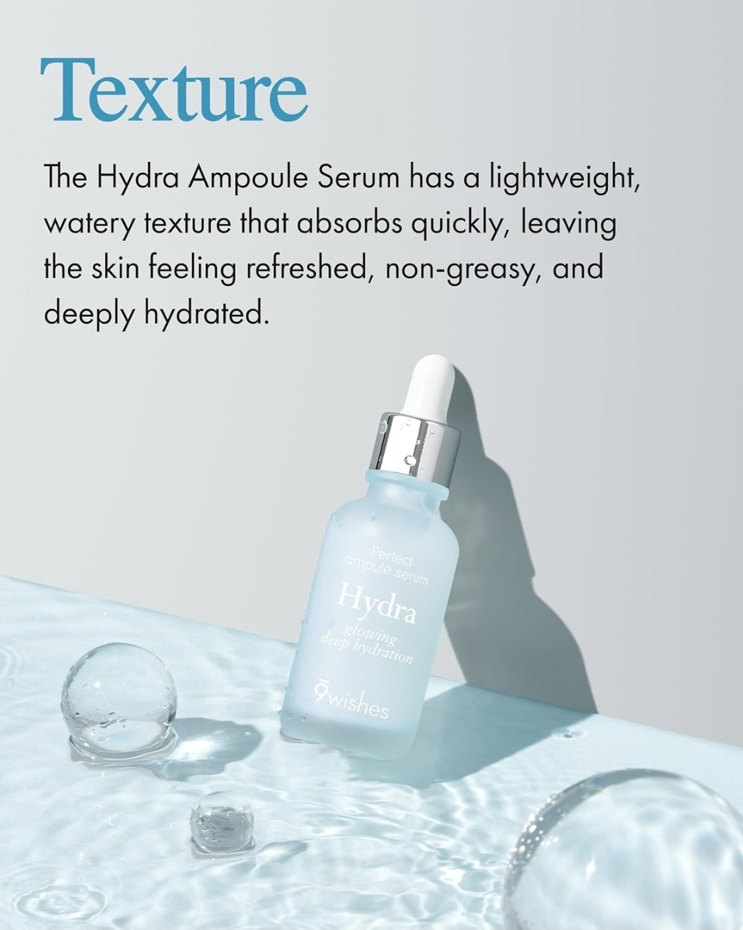 9 Wishes Hydra Glowing Deep Hydration Ampoule – Award-Winning Hydrating Serum for Face with Hyaluronic Acid Coconut Water, Long-Lasting Moisture