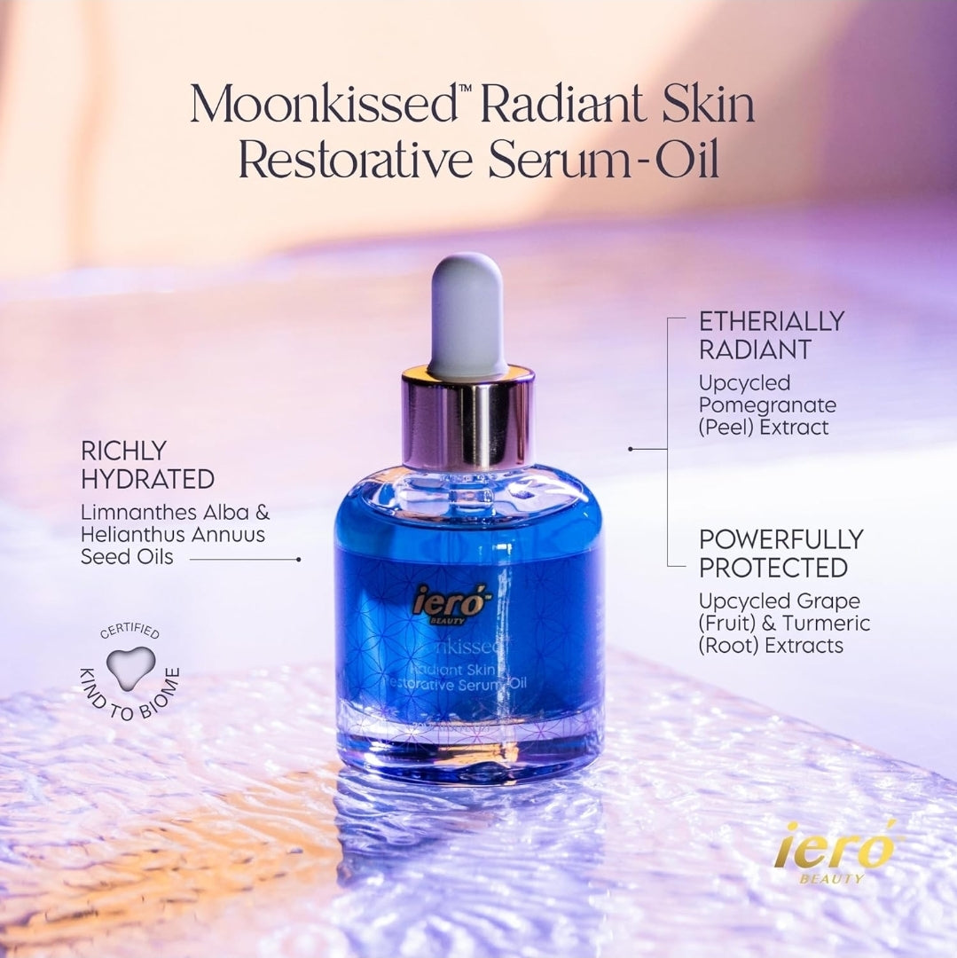ieró Beauty Moonkissed Radiant Skincare Restorative Serum Oil - Face Moisturizers, Hydrating Face Oil Treatment, Anti Aging, Restore Suppleness All Skin Types, Made in Italy