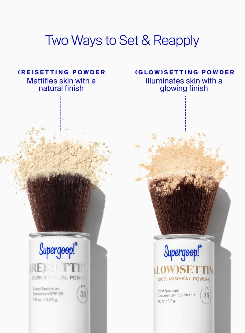 Supergoop! Glow Setting Mineral Powder, Translucent - Broad Spectrum SPF 35 PA+++ Sunscreen + Makeup Setting Powder