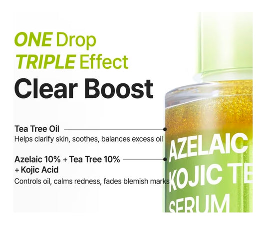 PURITO Azelaic Acid 10% + Kojic Acid + Tea Tree Facial Serum - For Acne & Marks, Breakouts, High-Level Azelaic Acid