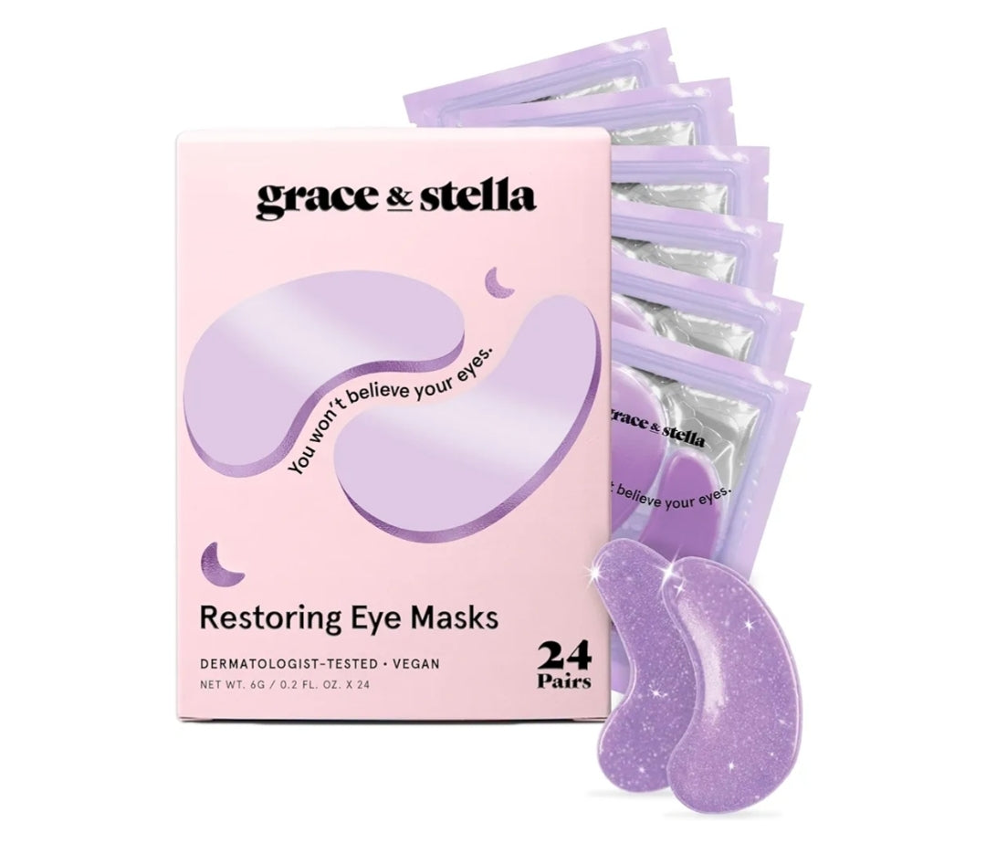 Grace & Stella Retinol Under Eye Patches - Gel Eye Mask with Hyaluronic Acid - For Puffiness, Brightening, Rejuvenating, Dark Circles, Hydrating, Moisturizing - 1 Pair