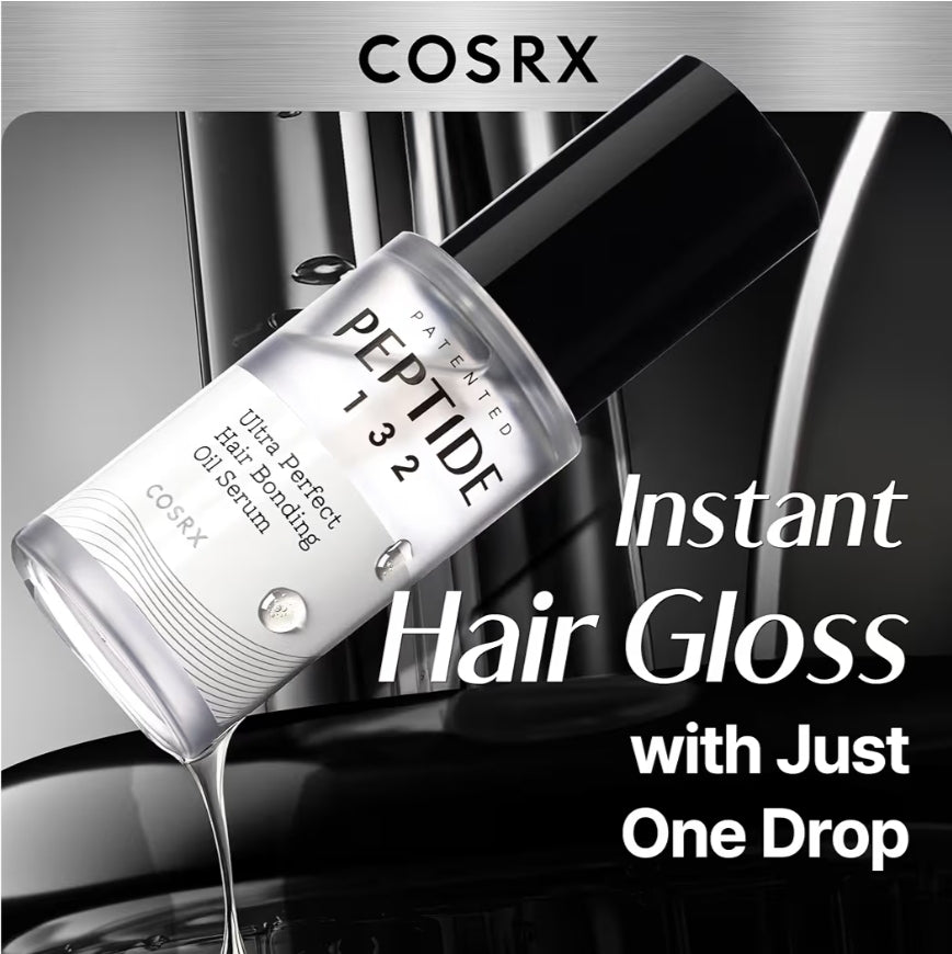 COSRX PEPTIDE 132 Ultra Perfect Hair Bonding Oil Serum - Keratin Treatment for Frizzy, Damaged, Dry Hair – Repairs Split Ends, Adds Hair Gloss with Argan & Jojoba Oils – For All Hair Types