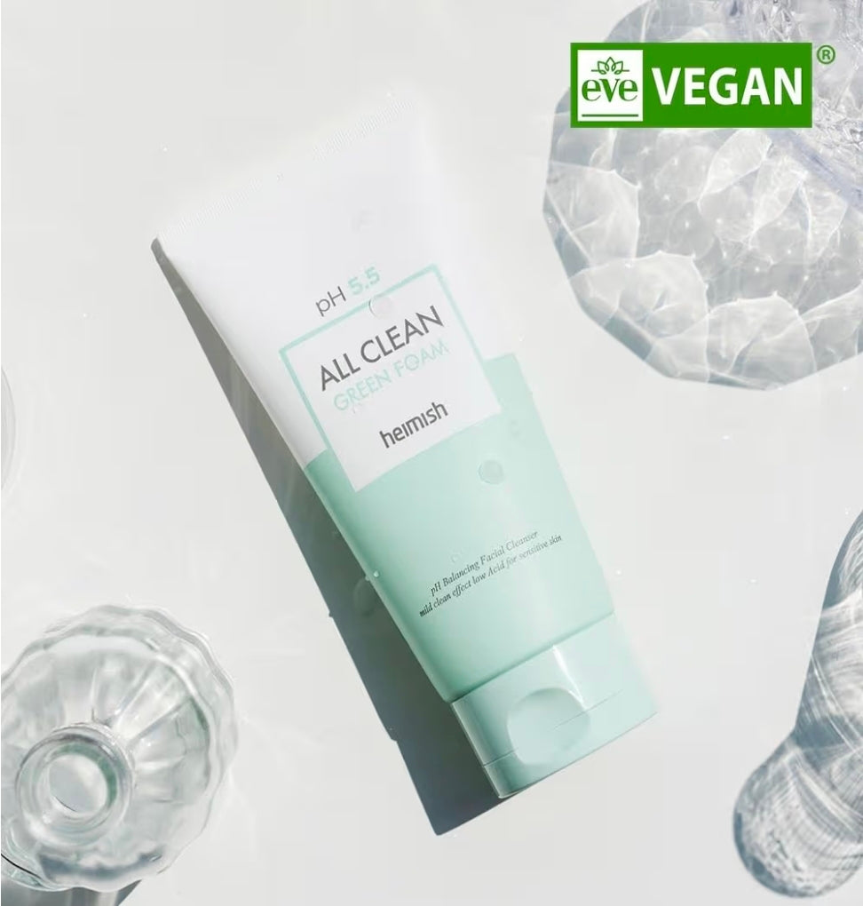 HEIMISH All Clean Green Foam - Moisturizing Face Cleanser, Hydrating Gentle Gel Cleanser, Daily Face Wash for Sensitive Skin with Amino Acid, P.H 5.5, for Double Cleansing