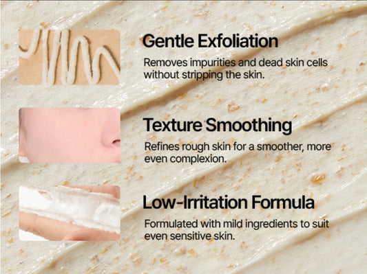 MIDHA Rice Bran Scrub Foam - Deep Cleansing, Pore Purifying & Gentle Exfoliating