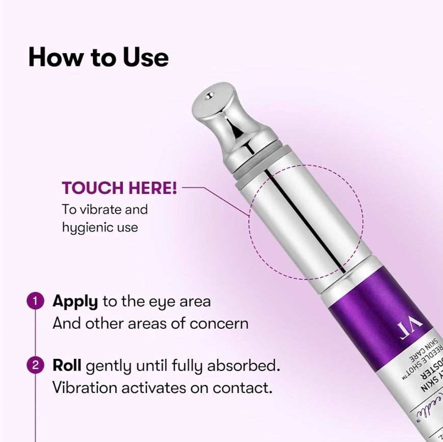 VT COSMETICS Reedle Shot Firming Eye Cream - 9-Peptide Complex, Bakuchiol & Hyaluronic Acid, Vibrating Metal Applicator for Puffiness, Fine Lines & Wrinkles