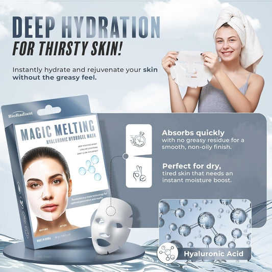 BioRadiant Magic Melting Hyaluronic Hydrogel Mask - Cooling & Soothing - 1 Mask