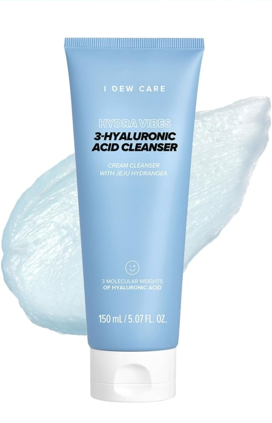 I DEW CARE Cuidado de la Piel - Hydra Vibes - Set de 3 piezas + 1 Diadema de Gato Gratis - Limpiador, suero y humectante con ácido hialurónico de diferente peso molecular