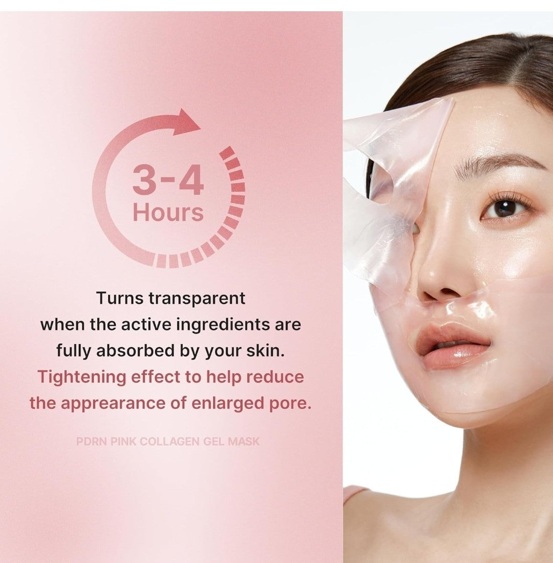 Mascarilla de gel de colágeno rosa PDRN con ADN de salmón de Medicube: mascarilla facial nocturna para una piel radiante - 1 mascarilla