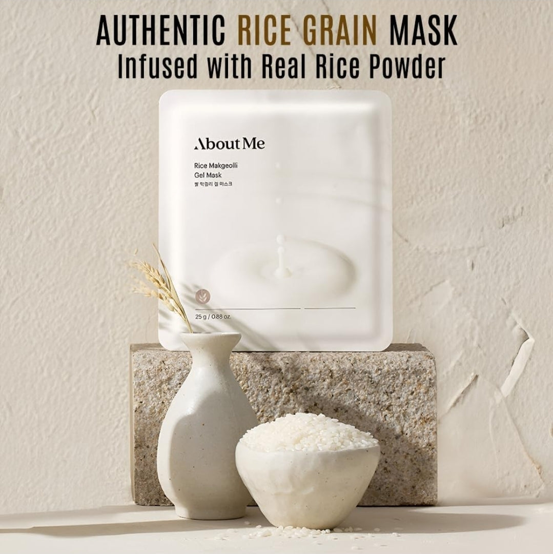 About Me Rice Makgeolli Gel Mask - Hydrating Face Mask with Fermented Rice Wine - Smooth, Bright Skin instant hydration, brightness, and nourishment to dry, dull skin - 1 Mask