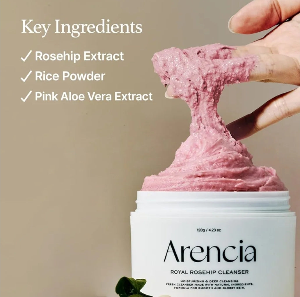 Arencia Fresh Rosehip Rice Mochi Cleanser - Exfoliates, brightens and removes excess sebum