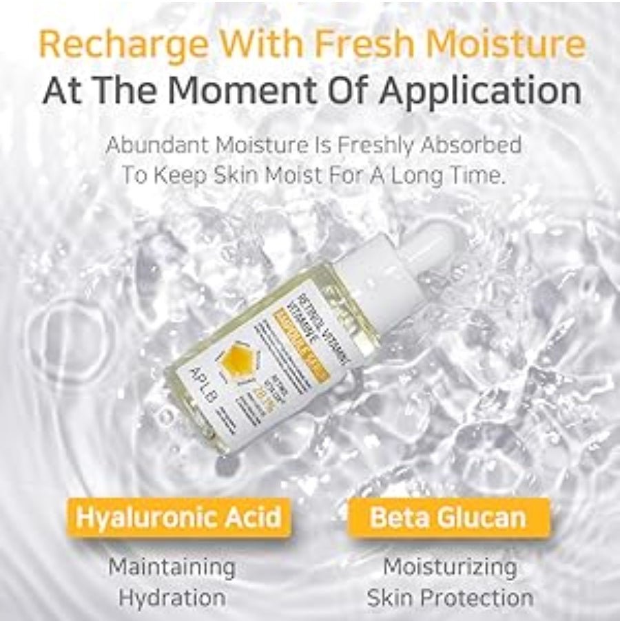 APLB Retinol Vitamin C Vitamin E Ampoule Serum - RETINOL VITA CEN 28.1%, Long lasting moisturizing, Revitalize for gentle and improve skin texture
