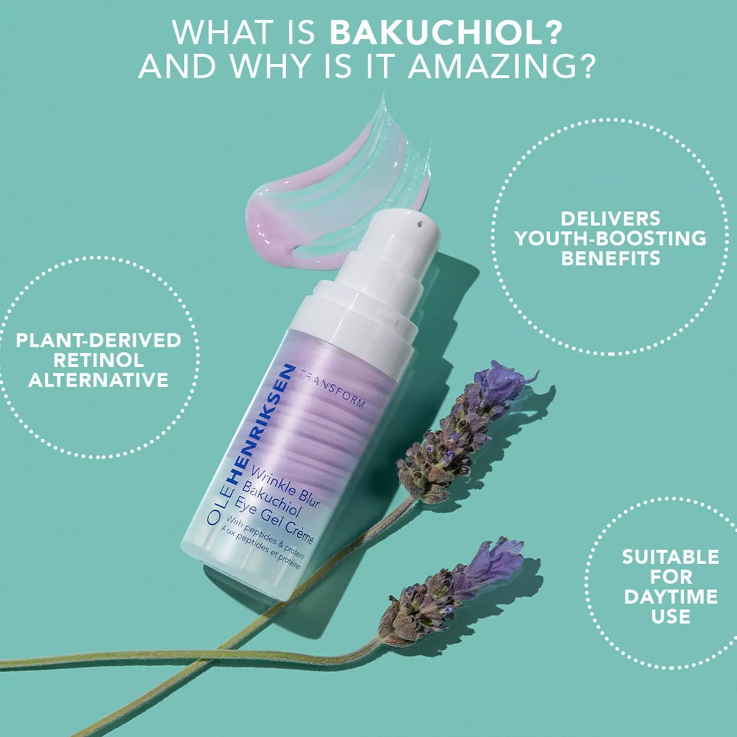 Crema gel para ojos Bakuchiol con efecto difuminador de arrugas de Olehenriksen