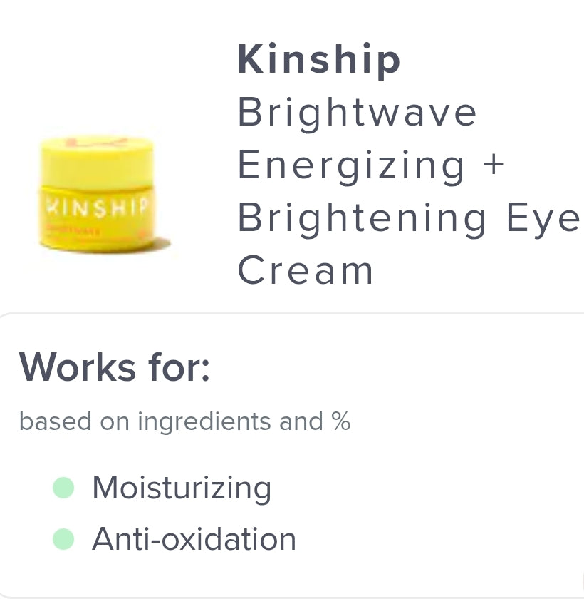 Crema energizante e iluminadora para ojos Kinship Brightwave con vitamina C