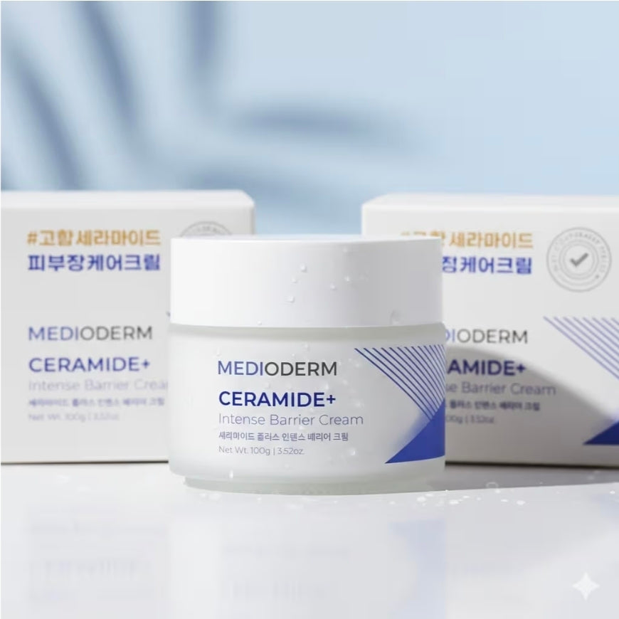 Crema de barrera intensiva Medioderm Ceramide+ Plus - Facial, Hidratante, Ceramida, Crema, Hidratante, Hidratación intensa, Repara la barrera cutánea, Calma la piel seca y sensible - 100 g