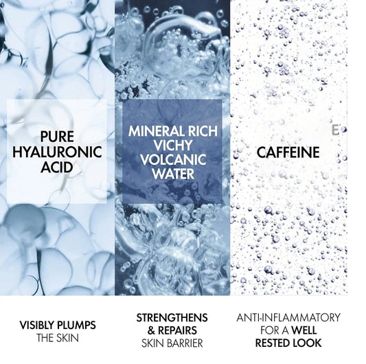 Vichy Mineral 89 Eye Serum, Hyaluronic Acid and Caffeine Cream - Under Eye Cream - Anti aging eye cream for puffiness and bags under eyes. Hydrating eye serum for wrinkles and fine lines