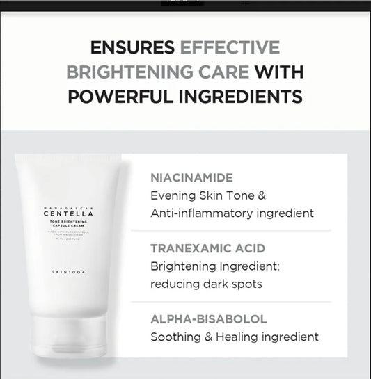 SKIN1004 Madagascar Centella Tone Brightening Capsule Cream - Non-sticky Hydrating Brightening