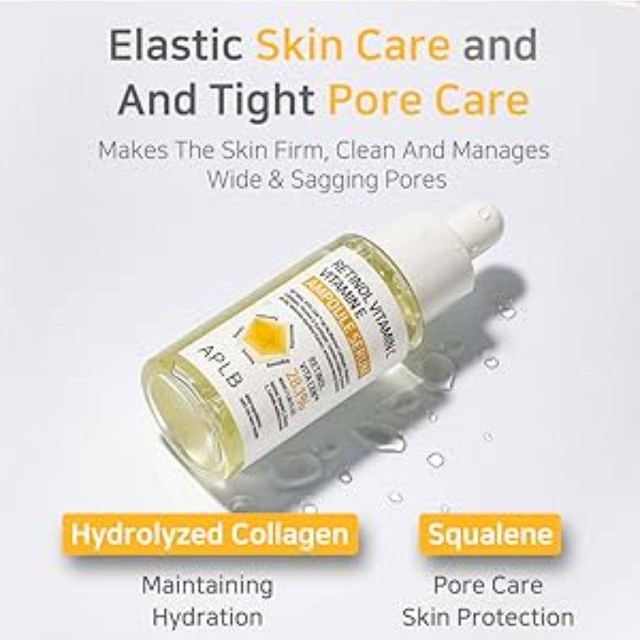 APLB Retinol Vitamin C Vitamin E Ampoule Serum - RETINOL VITA CEN 28.1%, Long lasting moisturizing, Revitalize for gentle and improve skin texture