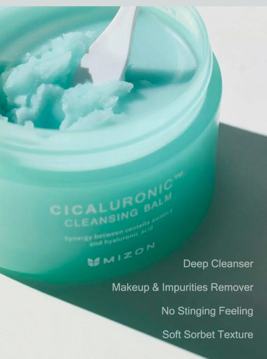 Mizon Cicaluronic Cleansing Balm - Makeup Remover, Centella Asiatica,Hyaluronic Acid, One Step Cleansing