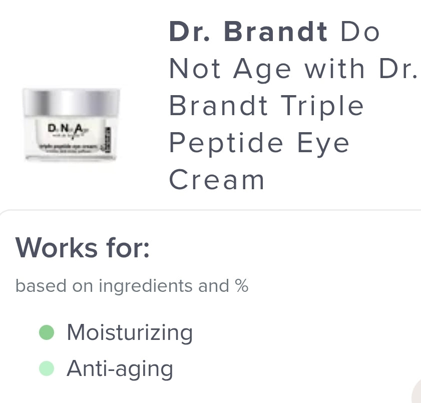 Crema para ojos con triple péptido Do Not Age del Dr. Brandt + Crema antiedad + Suero de perla transformador - Set de 3 piezas para el cuidado de la piel