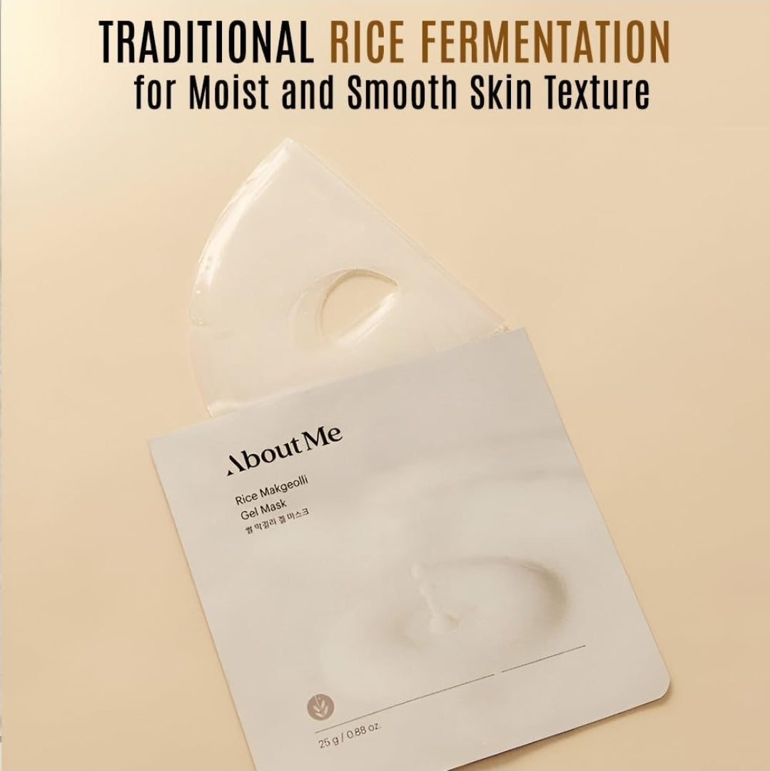 About Me Rice Makgeolli Gel Mask - Hydrating Face Mask with Fermented Rice Wine - Smooth, Bright Skin instant hydration, brightness, and nourishment to dry, dull skin - 1 Mask
