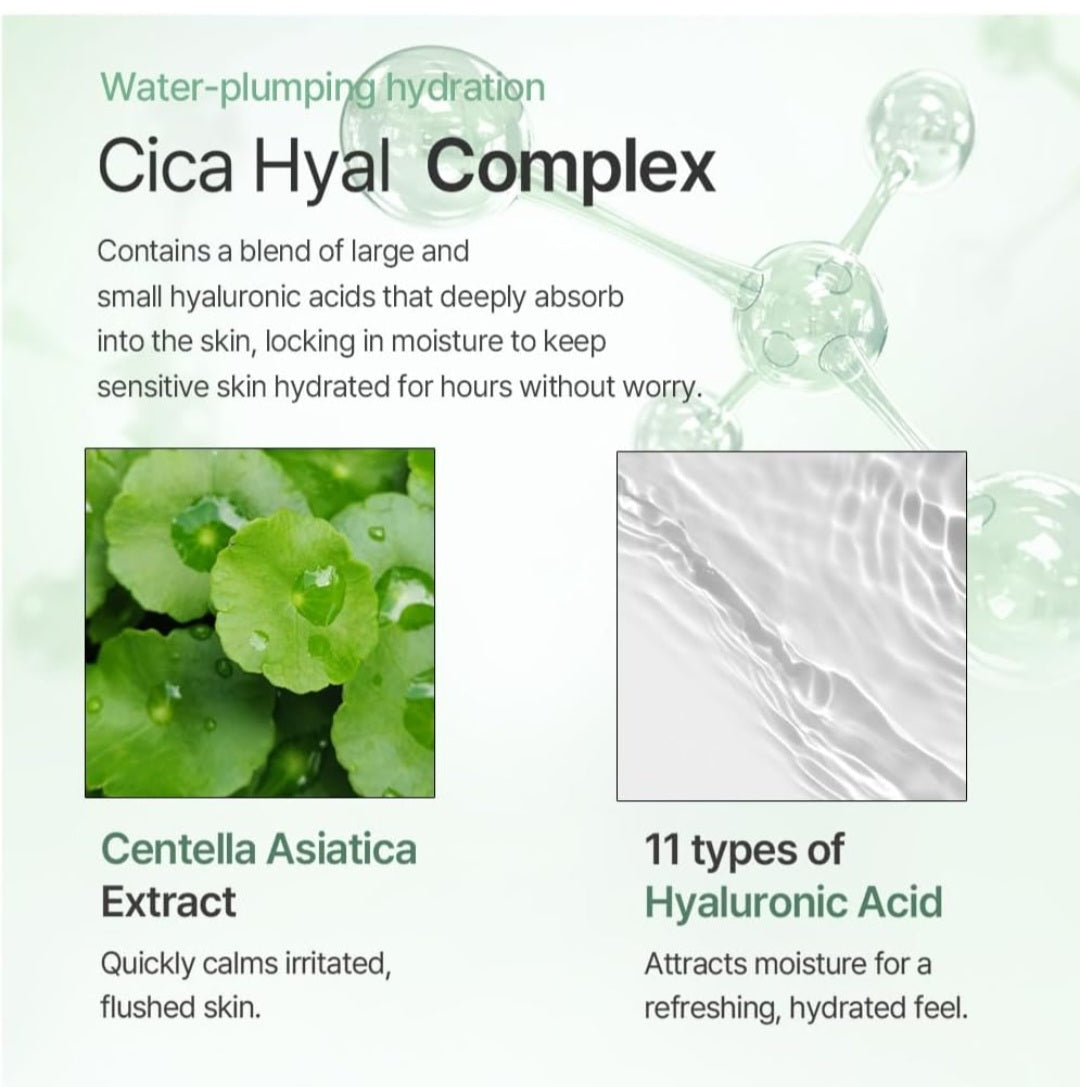 Mixsoon Cica Hyal Crema Calmante Profunda - Crema en gel hidratante ligera para piel sensible con Centella Asiática, Ácido Hialurónico, Ceramida y Pantenol