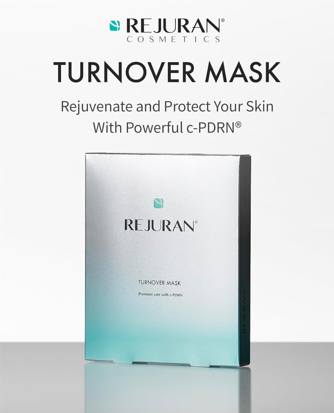 REJURAN Turnover Mask – Premium Care with c-PDRN. Original Salmon DNA Daily Mask for Firming, Hydration, Repairing & Revitalizing. Youthful Radiant Skin - 1 Mask