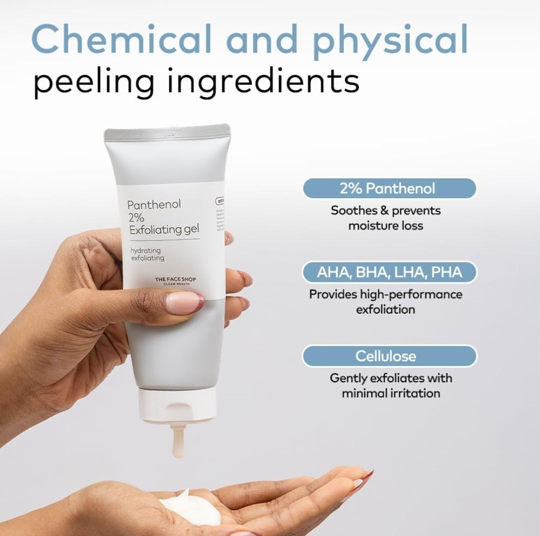 The Face Shop Alltimate Panthenol 2% Exfoliating Gel - Polish - Daily Gentle Hydrating Exfoliator Gel for Glowing Skin