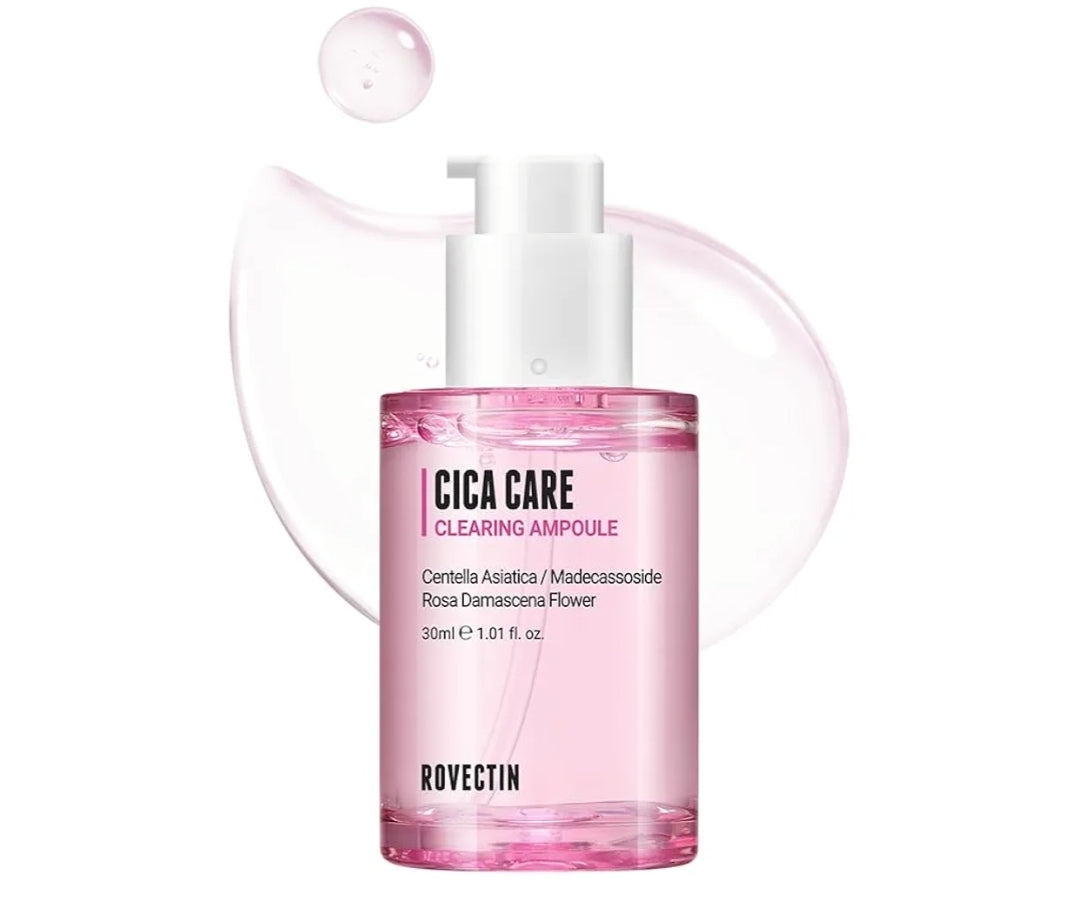 ROVECTIN Cica Care Clearing Ampoule - Regenerating and Brightening - Soothing and Sensitive Care for Blemish, Redness with Calamine, Centella Asiatica