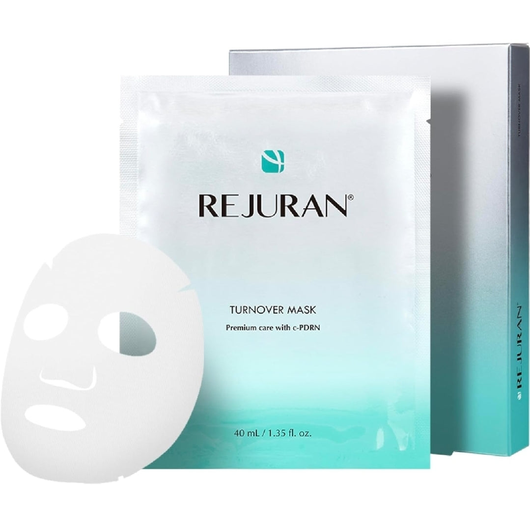 REJURAN Turnover Mask – Premium Care with c-PDRN. Original Salmon DNA Daily Mask for Firming, Hydration, Repairing & Revitalizing. Youthful Radiant Skin - 1 Mask