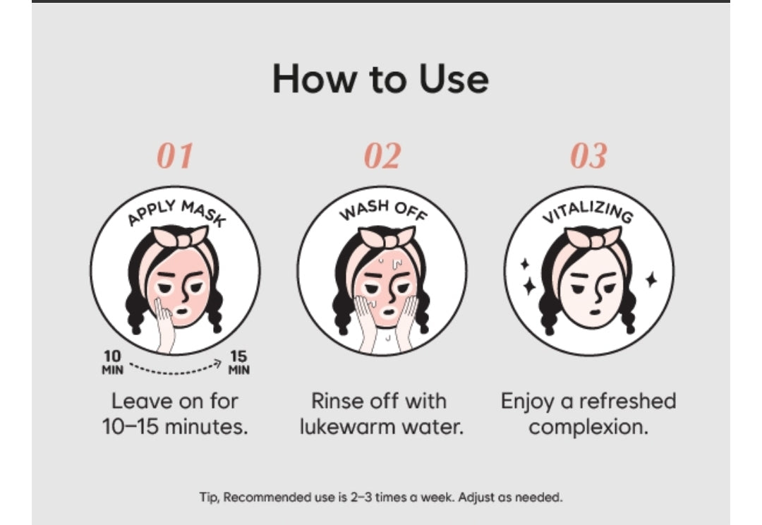 MIDHA Rice Brightening Mask - Facial Wash-off mask, moisturizing, vegan - Improves dull skin tone