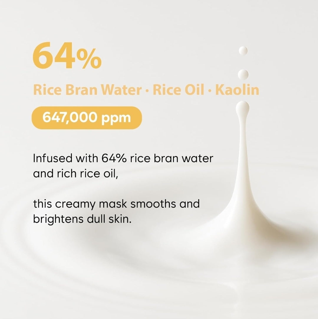 MIDHA Rice Brightening Mask - Facial Wash-off mask, moisturizing, vegan - Improves dull skin tone