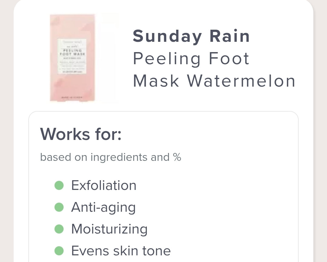 Mascarilla exfoliante para pies Sunday Rain de sandía