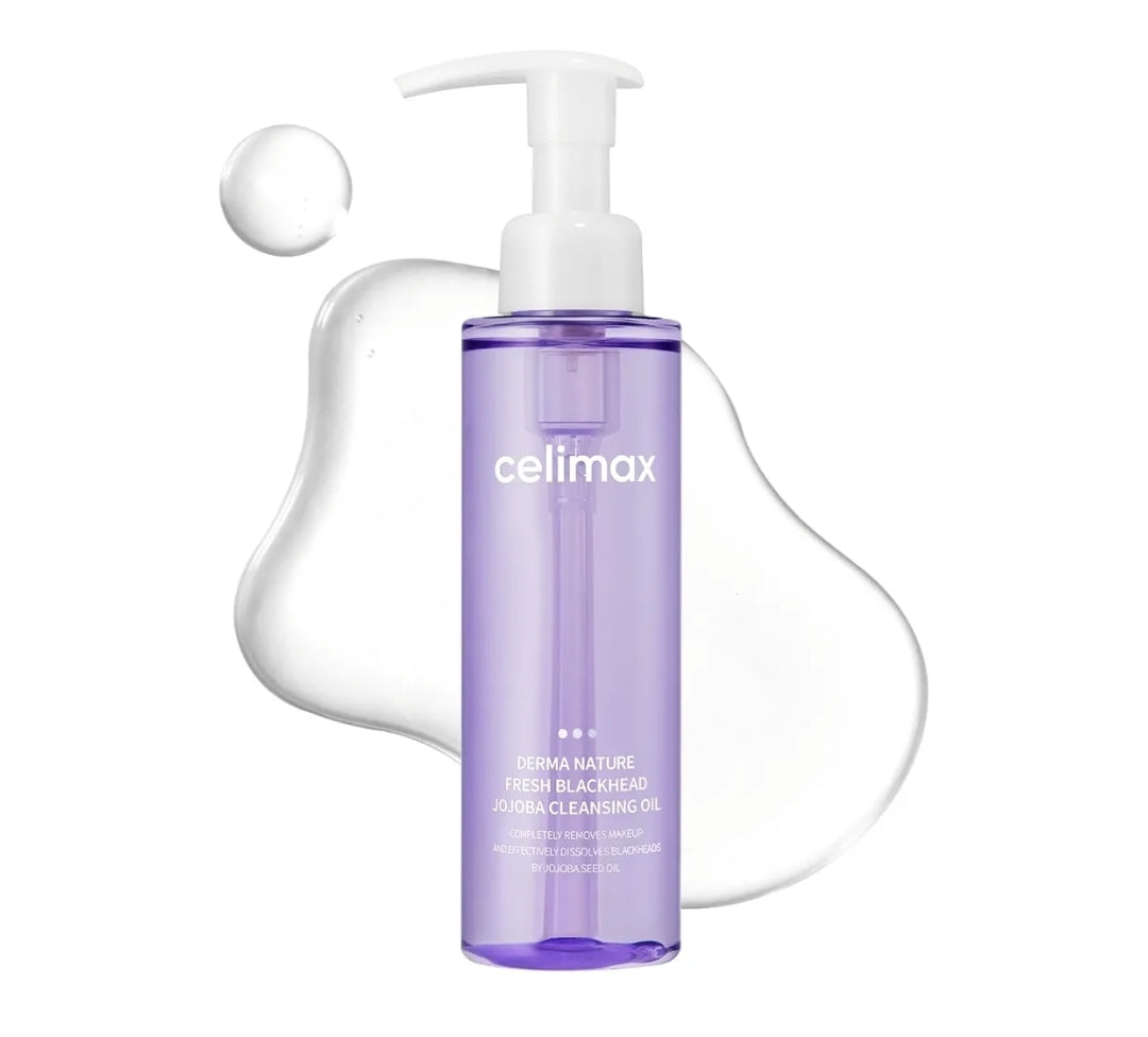 Celimax Derma Nature Fresh Blackhead Jojoba Cleansing Oil - Light & Non-Greasy Daily Makeup Remover, Clogged Pore & Blackheads Removal, Deep Cleansing