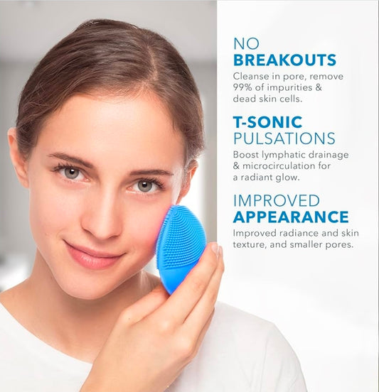 Cepillo limpiador facial Foreo Luna Mini 2 - Masajeador facial eléctrico - Todo tipo de piel - Cuidado ultra higiénico - Limpieza facial sencilla - Limpiador facial eléctrico de silicona - Control por app - Aguamarina