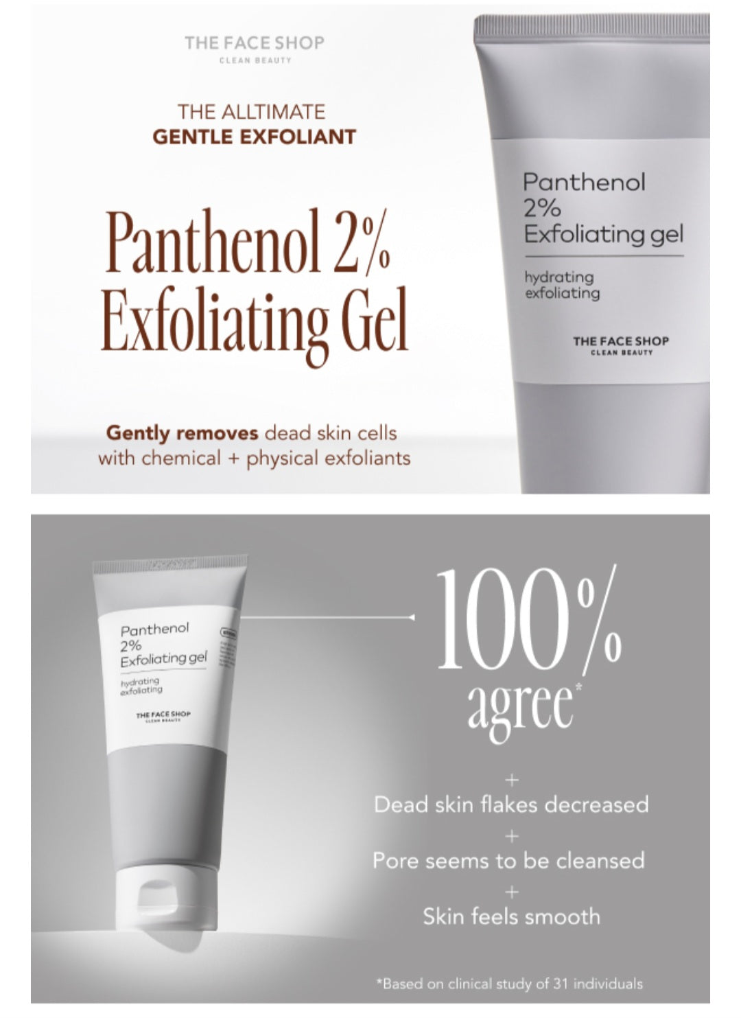 The Face Shop Alltimate Panthenol 2% Exfoliating Gel - Polish - Daily Gentle Hydrating Exfoliator Gel for Glowing Skin