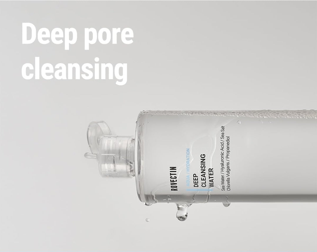 ROVECTIN Aqua Hydration Deep Cleansing Water - Impurities Remover from Ocean deep with Hyaluronic Acid and Marine Plants