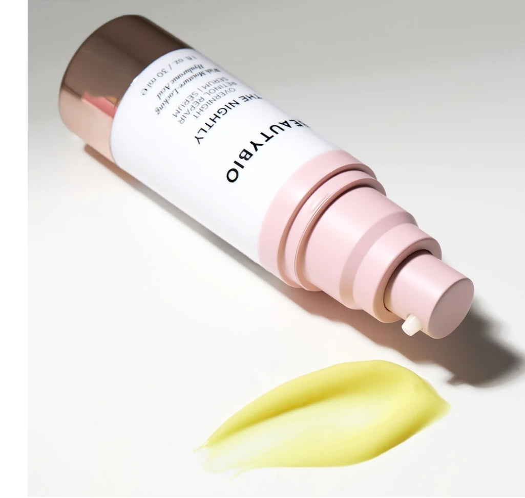 BeautyBio The Nightly - Suero reparador de retinol de noche reafirmante y suavizante