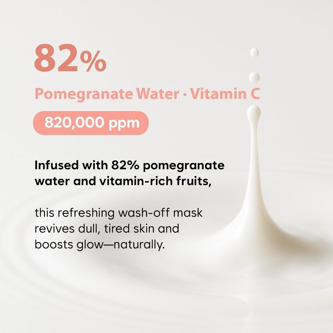 MIDHA Vita C Vitalizing Mask - Facial Wash-off mask, with Vitamin C, Pomegranate and red fruits nutrition, vegan