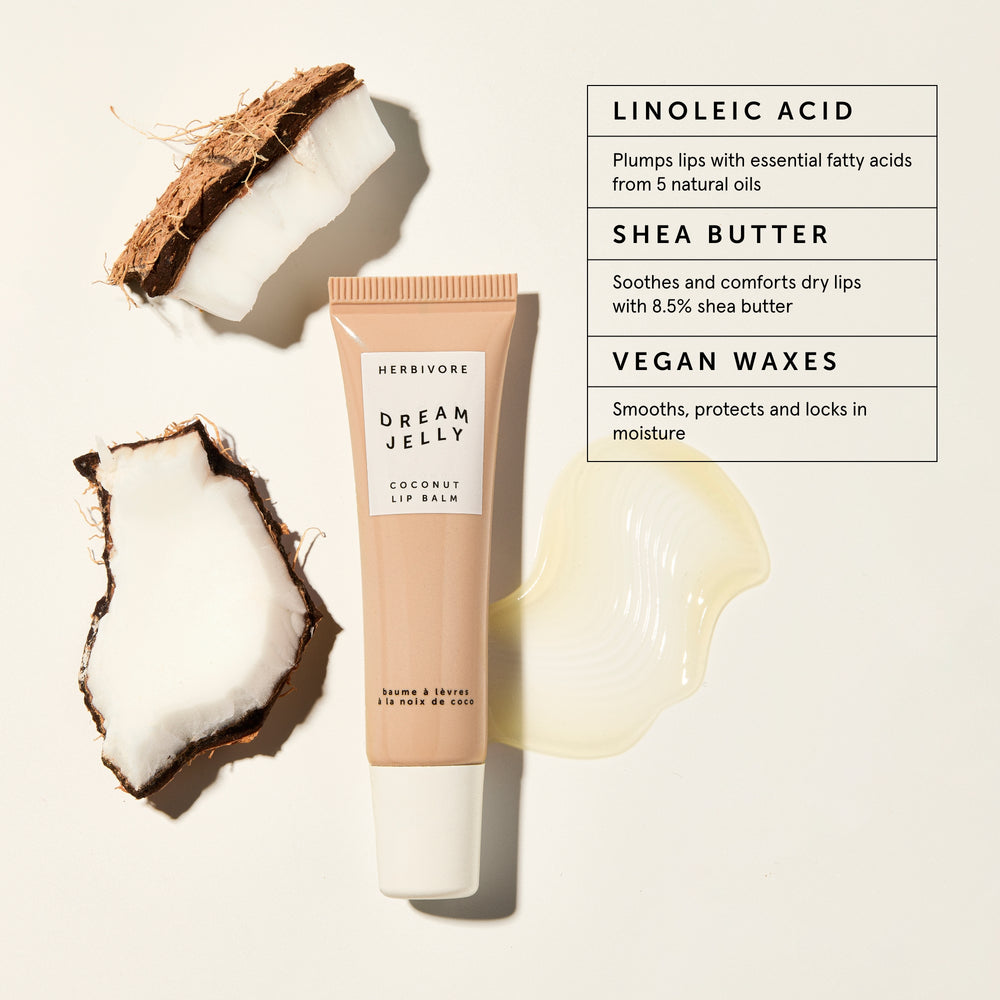 Herbivore Dream Jelly Coconut Lip Balm - Instantly softens lips with plant-based butters and oils