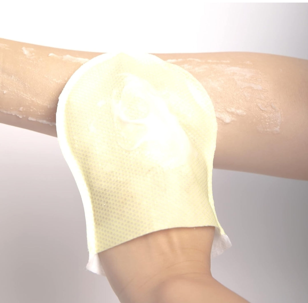 LAPCOS Milk Feel Body Exfolator - Single Use Mitt to Remove Dead Skin and Cleanse - Deep Exfoliation for Body, AHA & BHA Hydrody Acids to Reveal Smooth Skin